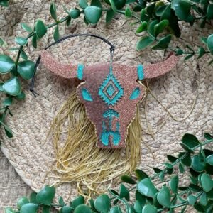 Long Horn Car Freshie| Western Gold &Teal