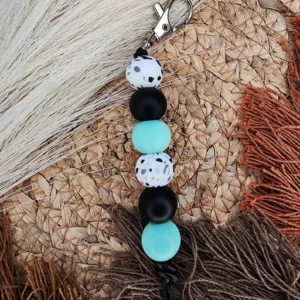 Mint Colored Silicone Keychain